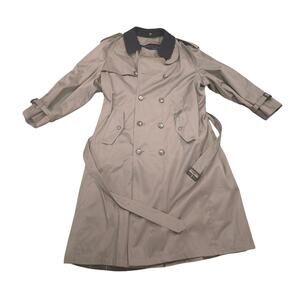 Lauren Ralph Lauren Mens 44R Double Breasted Trench Coat Khaki Belted Liner